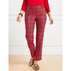 Talbots Hampshire Ankle Pants Red Plaid 18W